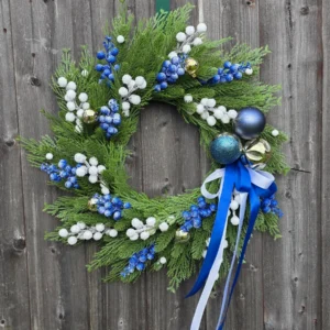 Winter Sapphire Glow Wreath